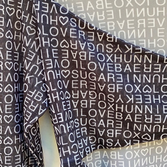 Princess Polly Womens 8 black Text me long sleeve mini dress-TIE NOT INCLUDED - Picture 7 of 8